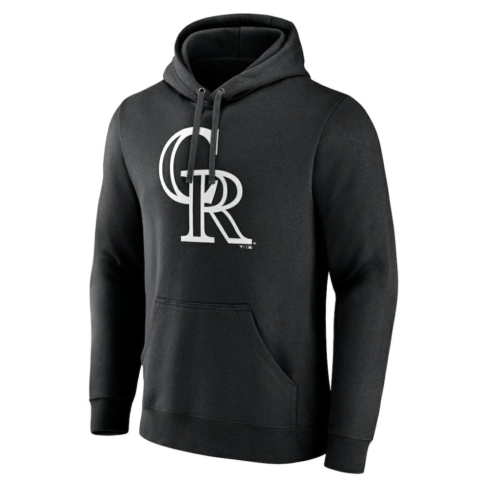 Colorado Rockies Monochrome Personalized Name & Number Pullover Hoodie - Black Hoodies
