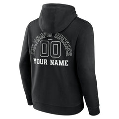 Colorado Rockies Monochrome Personalized Name & Number Pullover Hoodie - Black Hoodies