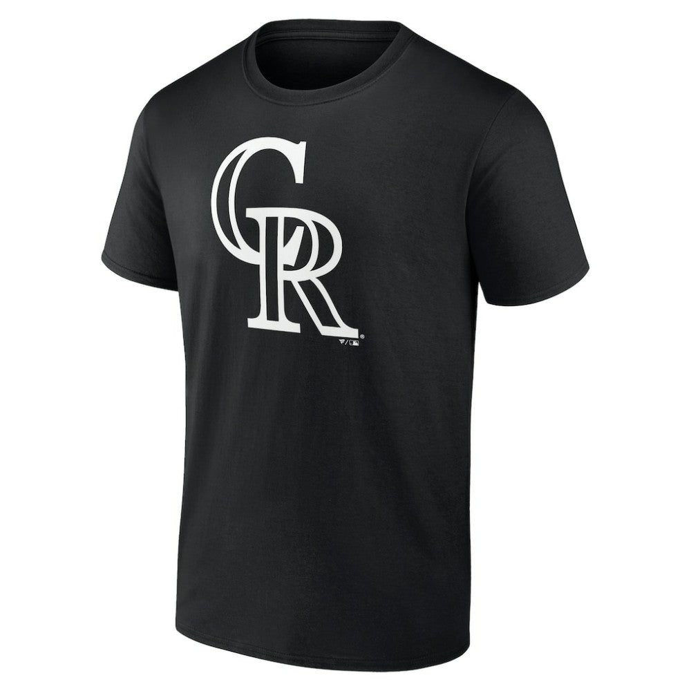 Colorado Rockies Monochrome Personalized Name & Number T-Shirt - Black T-shirts