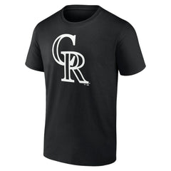 Colorado Rockies Monochrome Personalized Name & Number T-Shirt - Black T-shirts