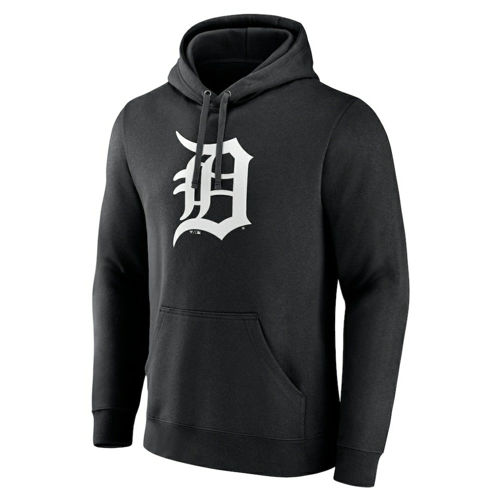 Detroit Tigers Monochrome Personalized Name & Number Pullover Hoodie - Black Hoodies