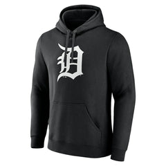 Detroit Tigers Monochrome Personalized Name & Number Pullover Hoodie - Black Hoodies