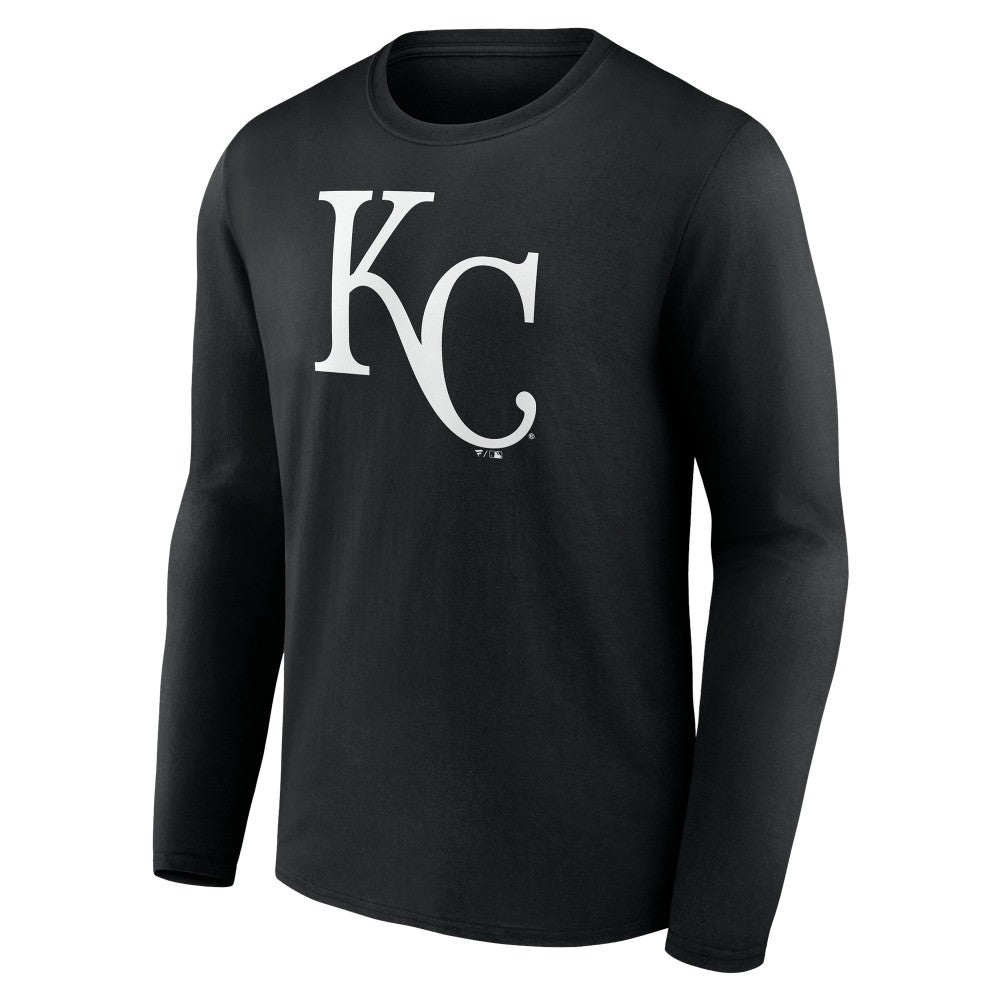 Kansas City Royals Monochrome Personalized Name & Number Long Sleeve T-Shirt - Black T-shirts