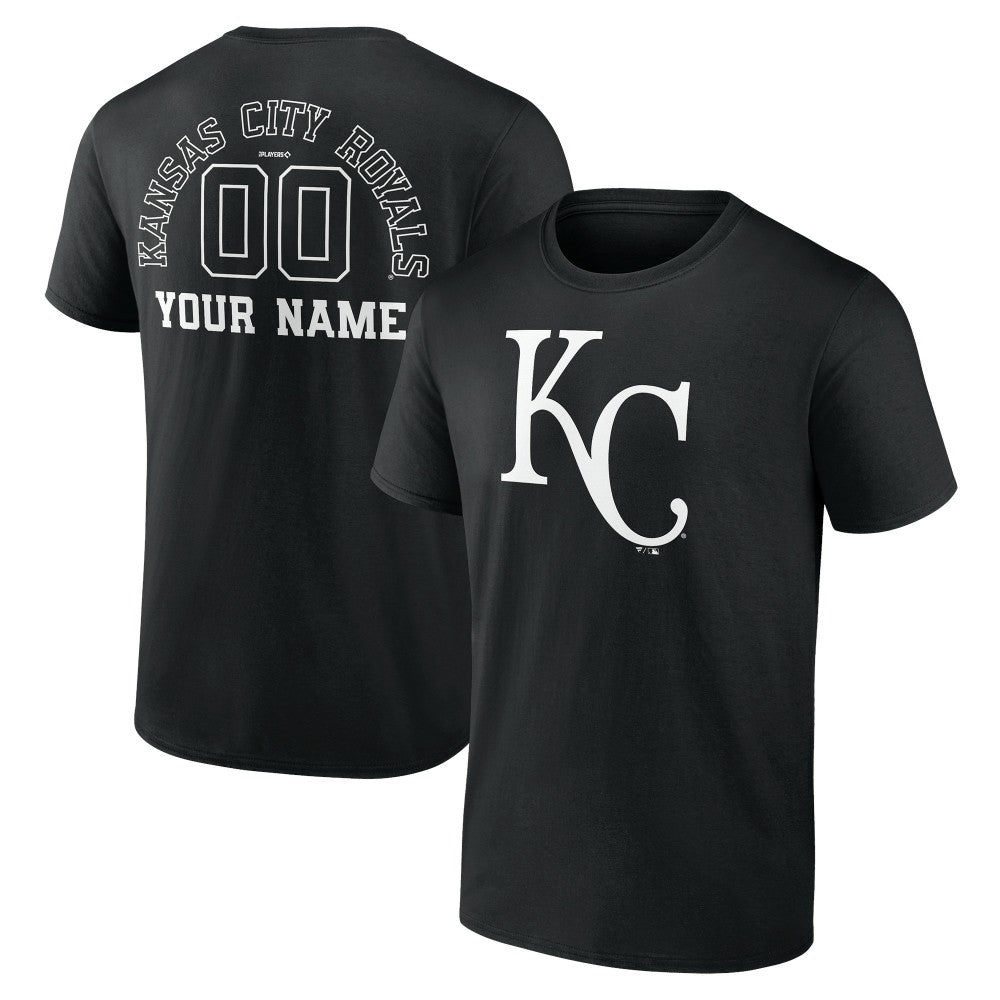 Kansas City Royals Monochrome Personalized Name & Number T-Shirt - Black T-shirts