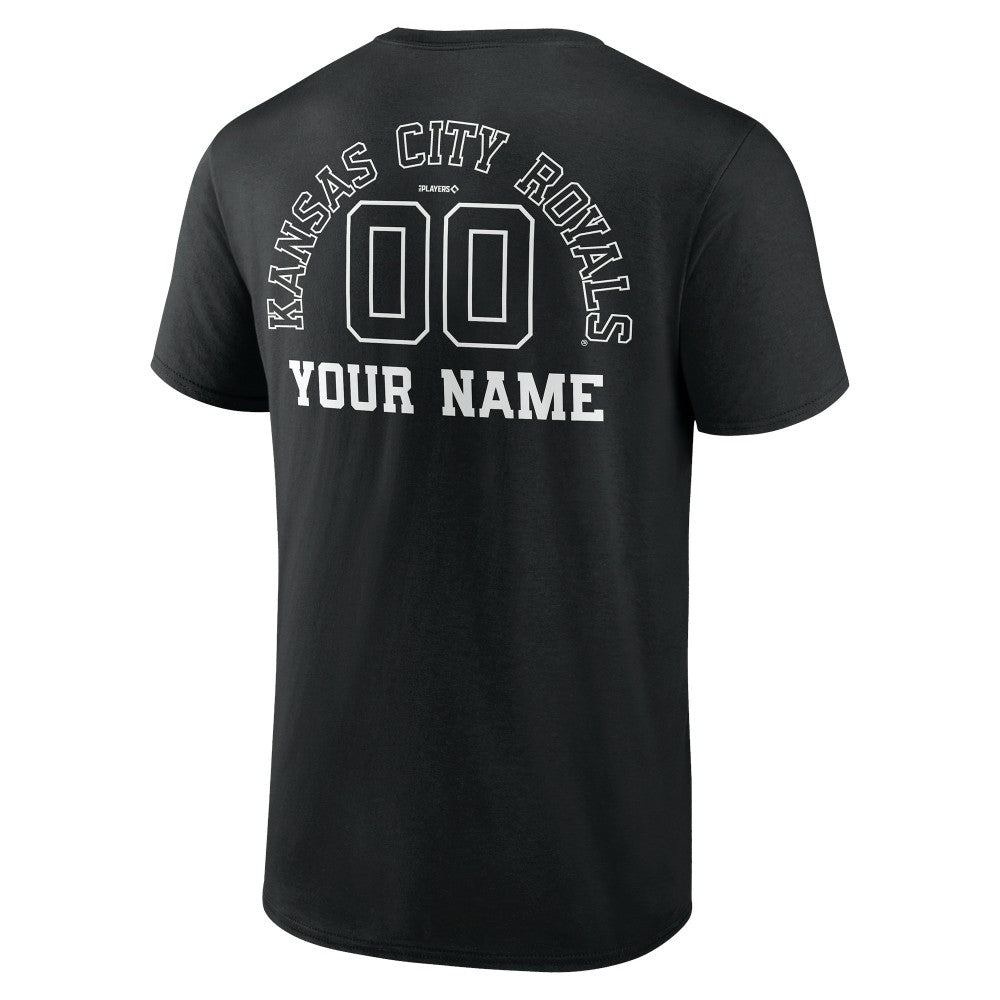 Kansas City Royals Monochrome Personalized Name & Number T-Shirt - Black T-shirts
