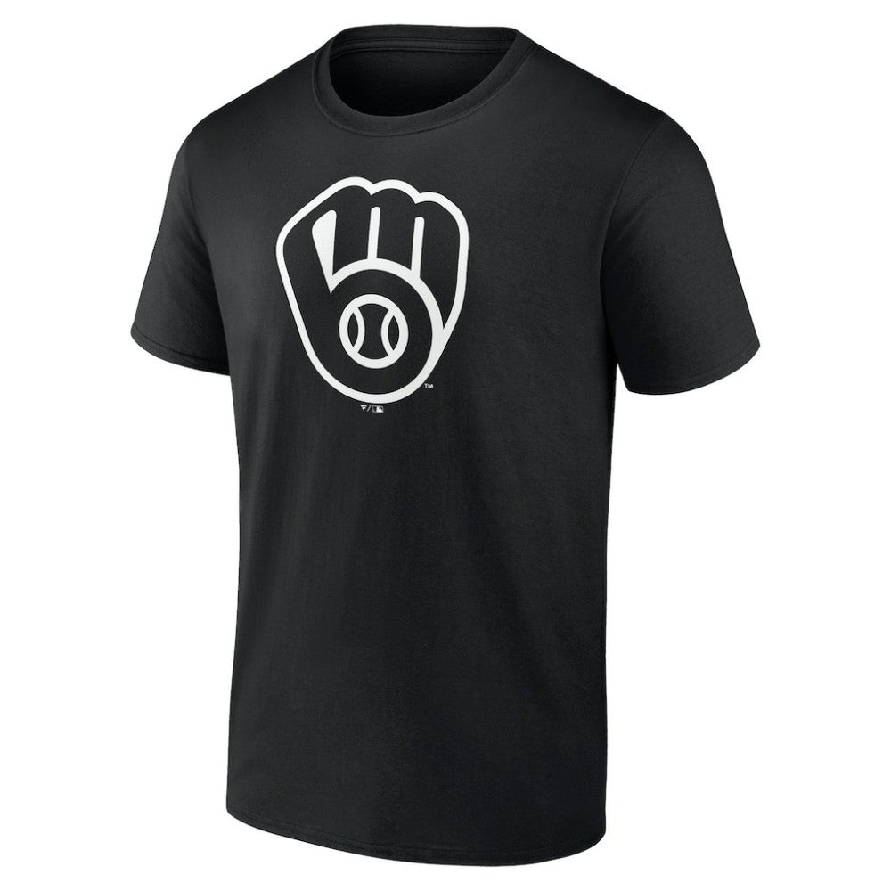 Milwaukee Brewers Monochrome Personalized Name & Number T-Shirt - Black T-shirts