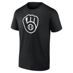 Milwaukee Brewers Monochrome Personalized Name & Number T-Shirt - Black T-shirts