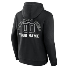 Minnesota Twins Monochrome Personalized Name & Number Pullover Hoodie - Black Hoodies