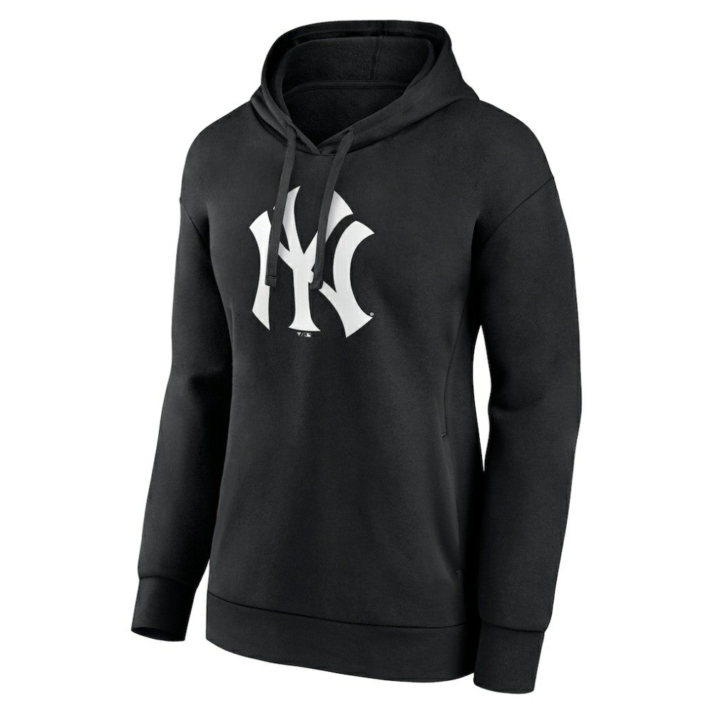 New York Yankees Women's Monochrome Personalized Name & Number Pullover Hoodie - Black Hoodies