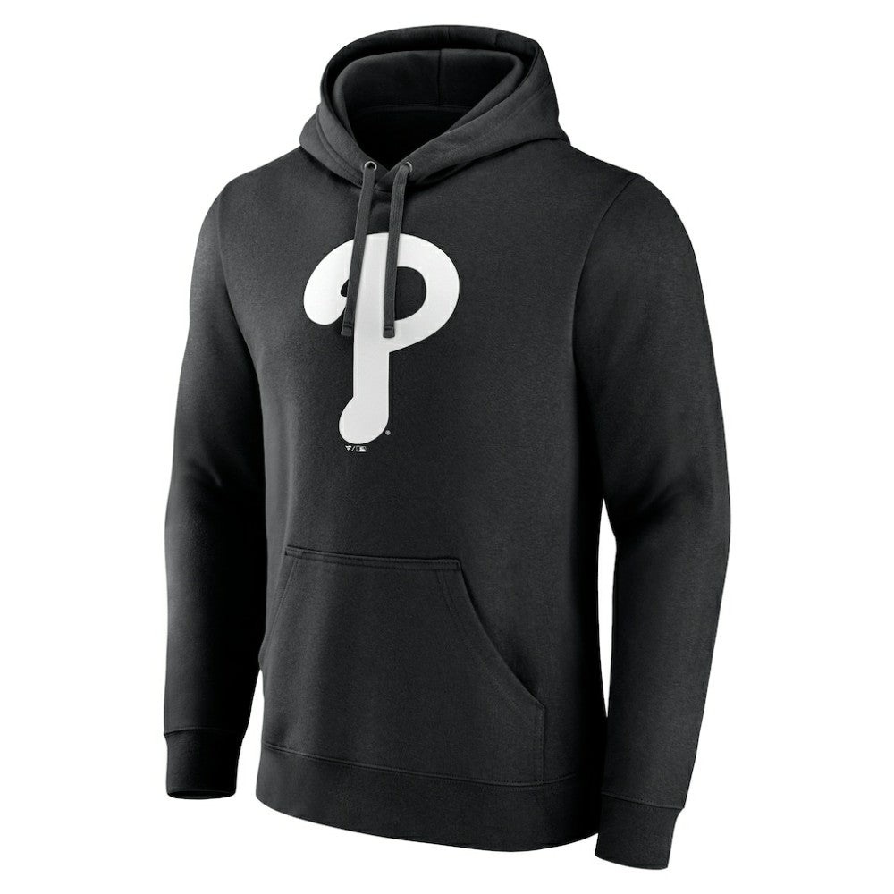 Philadelphia Phillies Monochrome Personalized Name & Number Pullover Hoodie - Black Hoodies