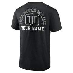 Philadelphia Phillies Monochrome Personalized Name & Number T-Shirt - Black T-shirts
