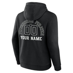 Pittsburgh Pirates Monochrome Personalized Name & Number Pullover Hoodie - Black Hoodies