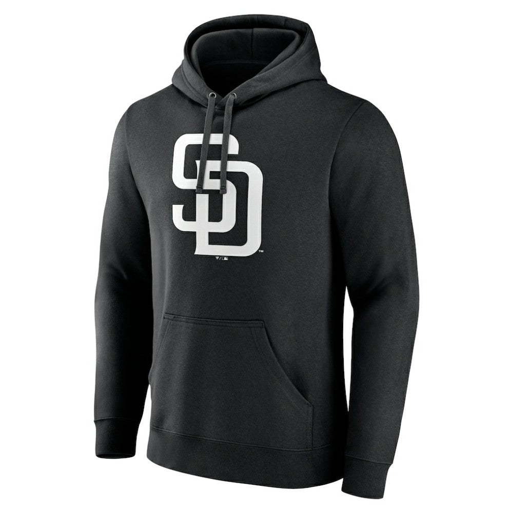 San Diego Padres Monochrome Personalized Name & Number Pullover Hoodie - Black Hoodies