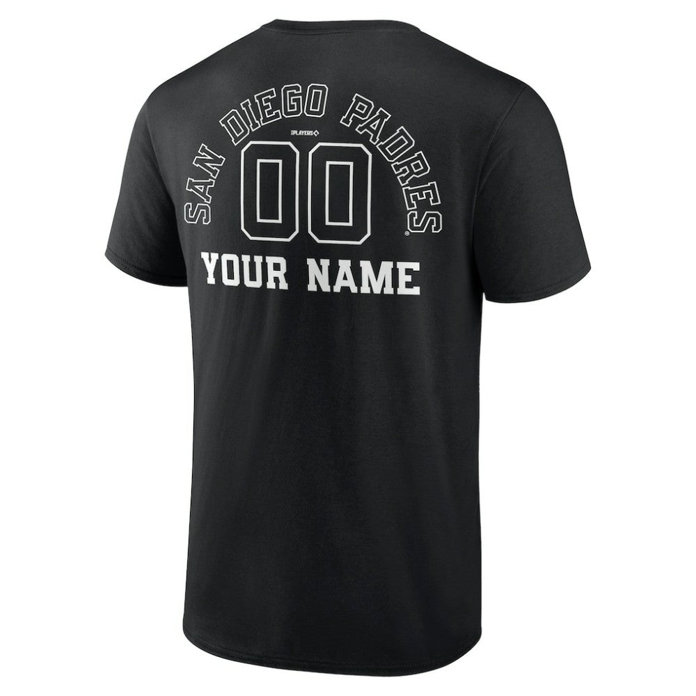 San Diego Padres Monochrome Personalized Name & Number T-Shirt - Black T-shirts