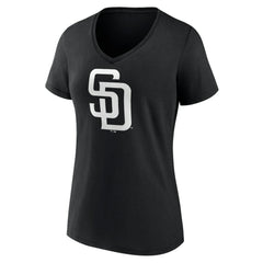 San Diego Padres Women's Monochrome Personalized Name & Number V-Neck T-Shirt - Black T-shirts
