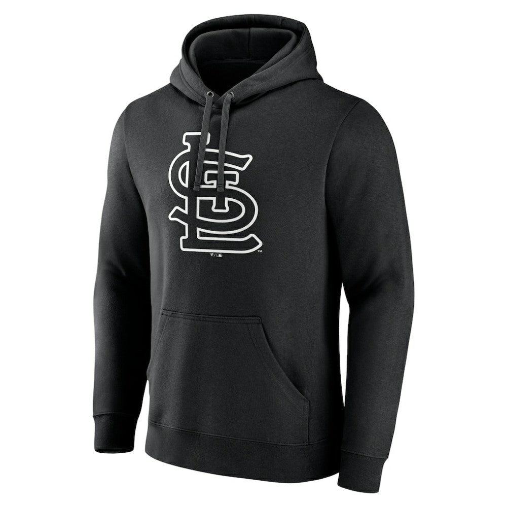 St. Louis Cardinals Monochrome Personalized Name & Number Pullover Hoodie - Black Hoodies