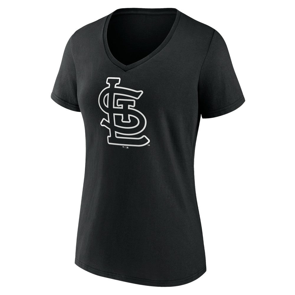 St. Louis Cardinals Women's Monochrome Personalized Name & Number V-Neck T-Shirt - Black T-shirts