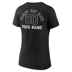 Tampa Bay Rays Women's Monochrome Personalized Name & Number V-Neck T-Shirt - Black T-shirts