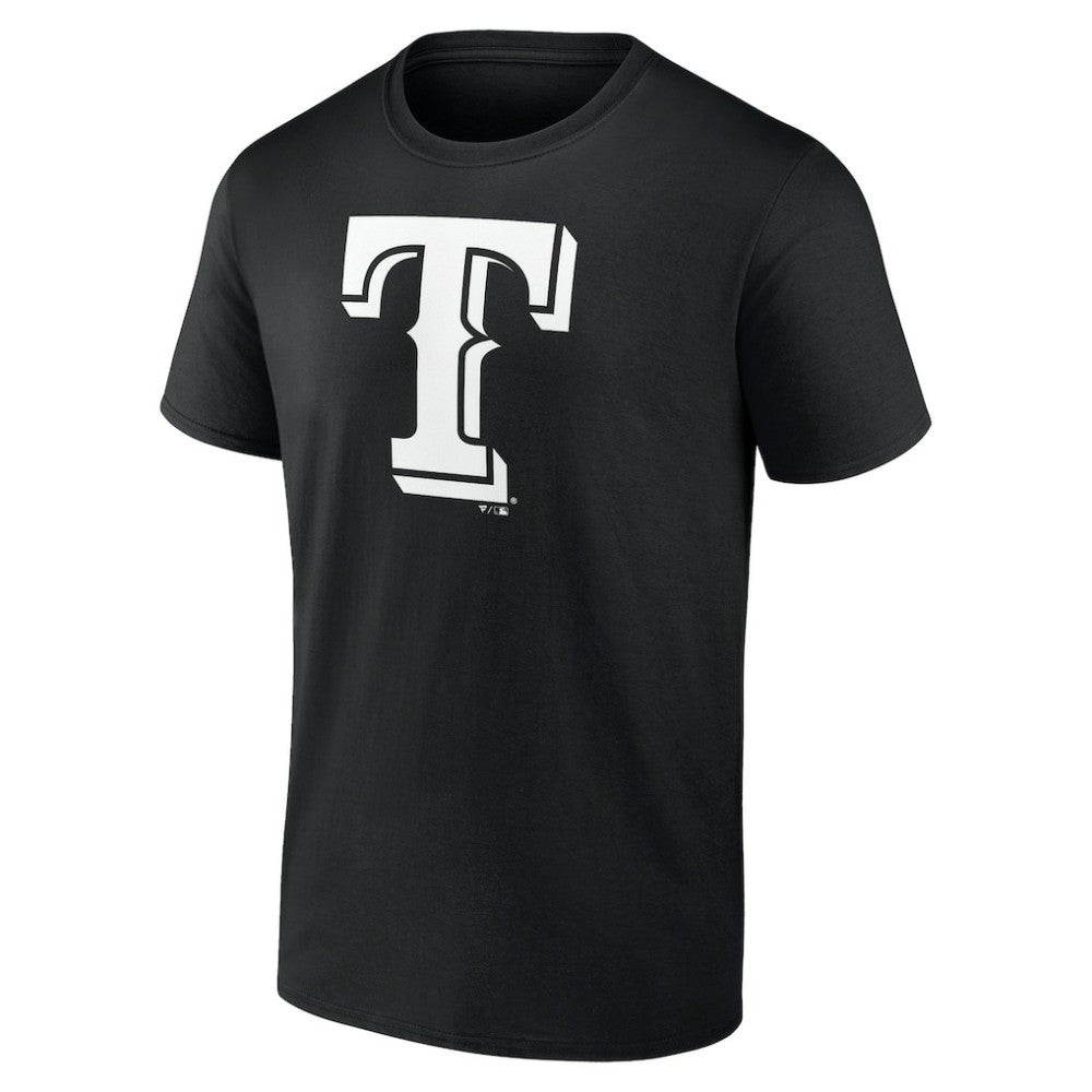 Texas Rangers Monochrome Personalized Name & Number T-Shirt - Black T-shirts
