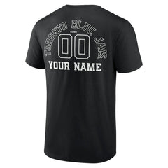 Toronto Blue Jays Monochrome Personalized Name & Number T-Shirt - Black T-shirts