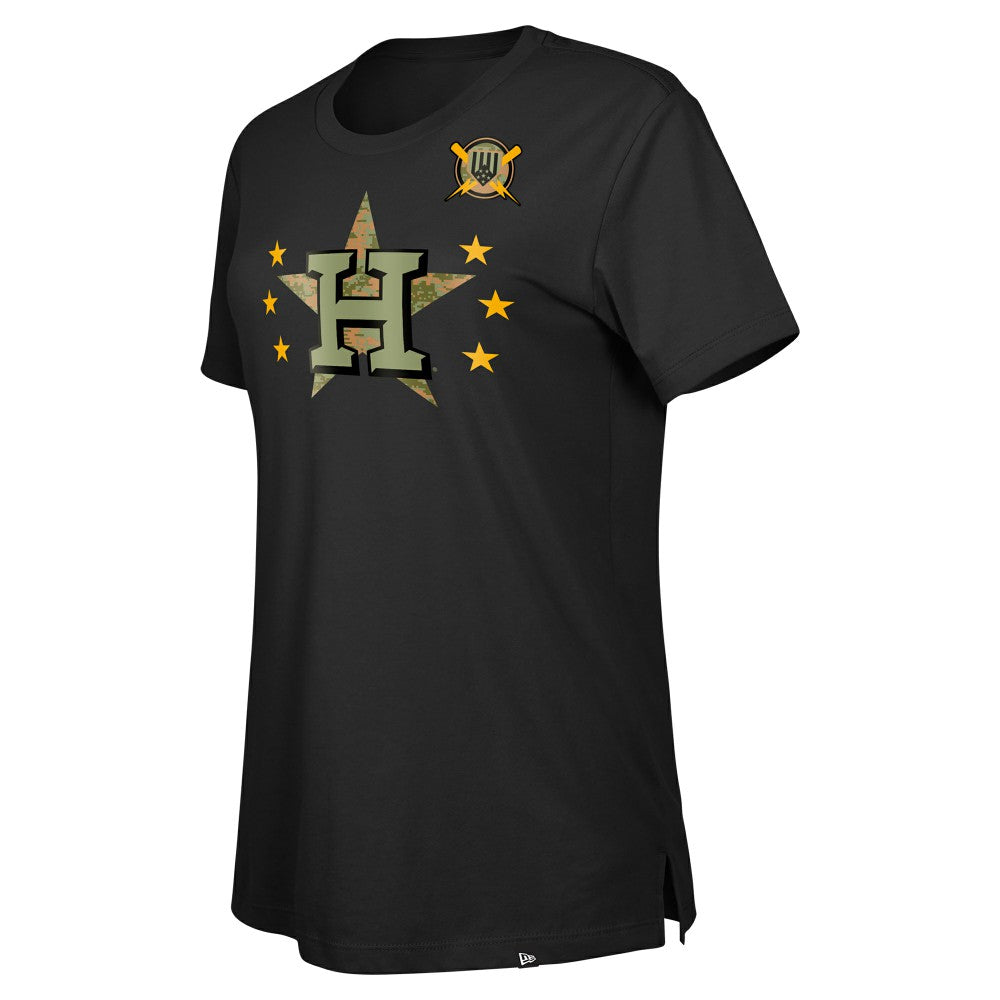 Houston Astros New Era Women's Armed Forces Day T-Shirt - Black T-shirts