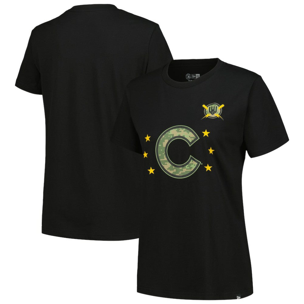 Chicago Cubs New Era Women's Armed Forces Day T-Shirt - Black T-shirts