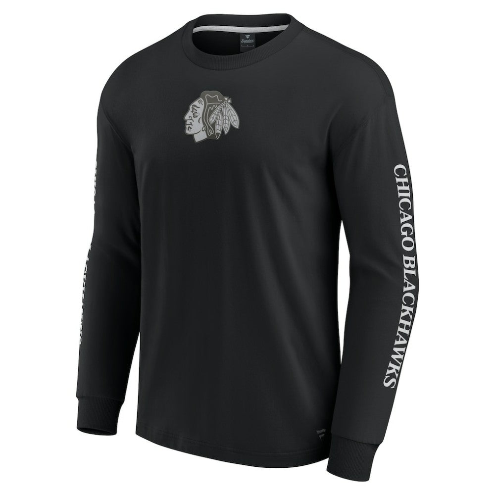 Chicago Blackhawks Fanatics Elements Strive Long Sleeve T-Shirt - Black | US 201058872