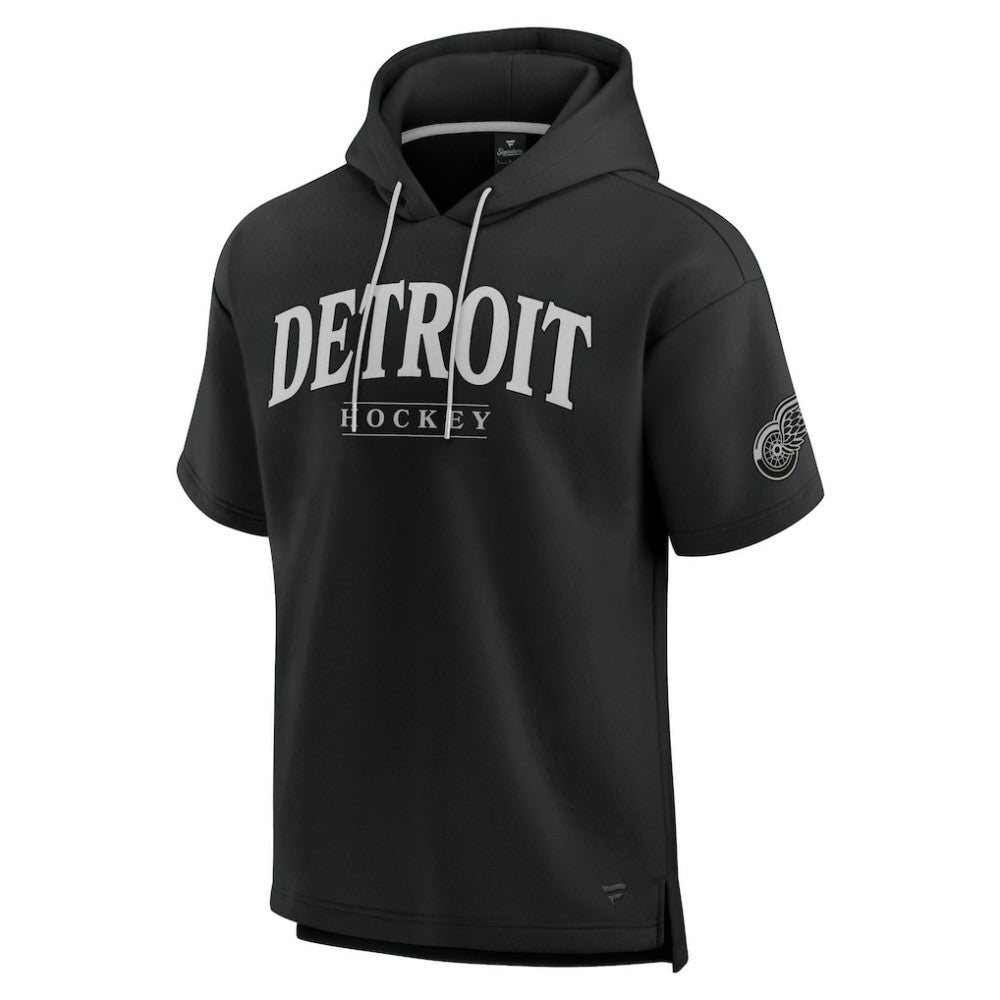 Detroit Red Wings Fanatics Elements Ready Short Sleeve Pullover Hoodie - Black | US 201058897