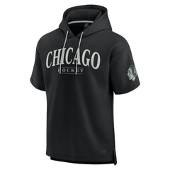 Chicago Blackhawks Fanatics Elements Ready Short Sleeve Pullover Hoodie - Black | US 201058900