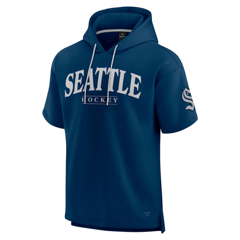 Seattle Kraken Fanatics Elements Ready Short Sleeve Pullover Hoodie - Deep Sea Blue | US 201058921