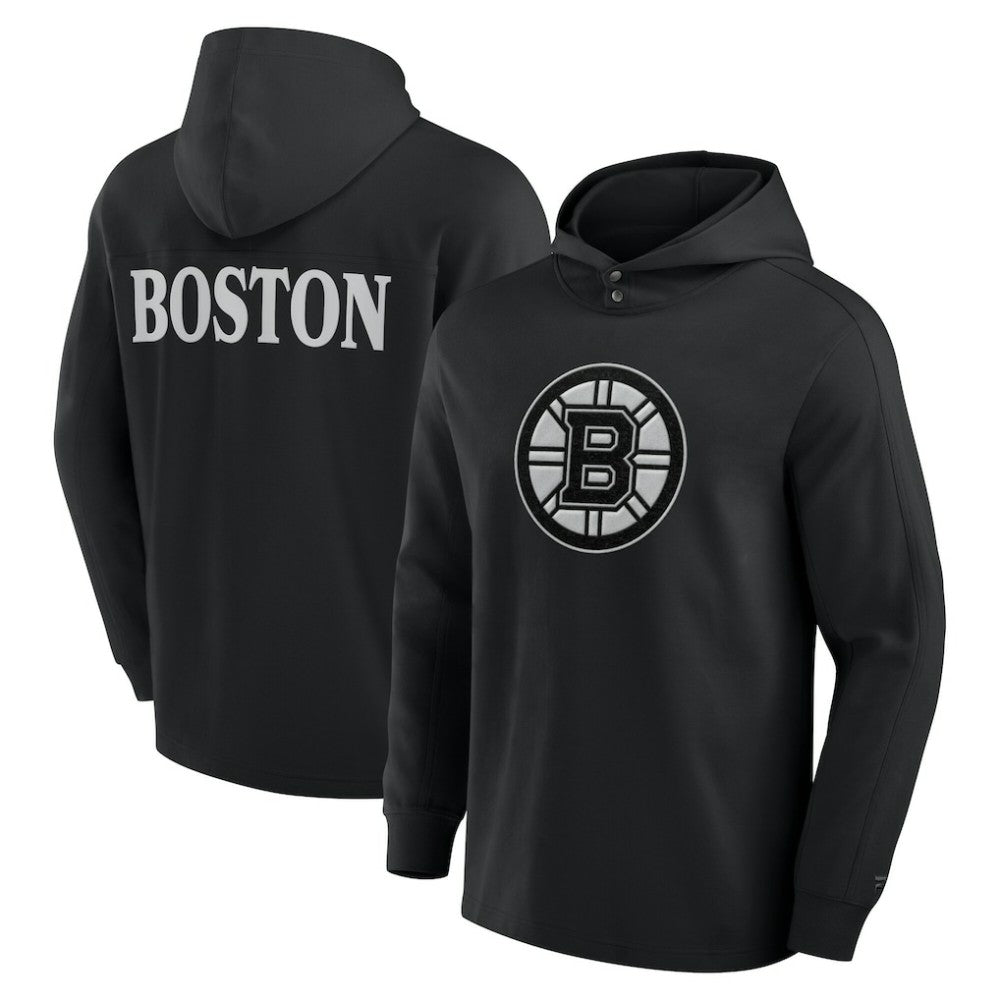 Boston Bruins Fanatics Elements Blaze Tri-Blend Long Sleeve Hoodie T-Shirt - Black | US 201058975