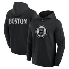 Boston Bruins Fanatics Elements Blaze Tri-Blend Long Sleeve Hoodie T-Shirt - Black | US 201058975