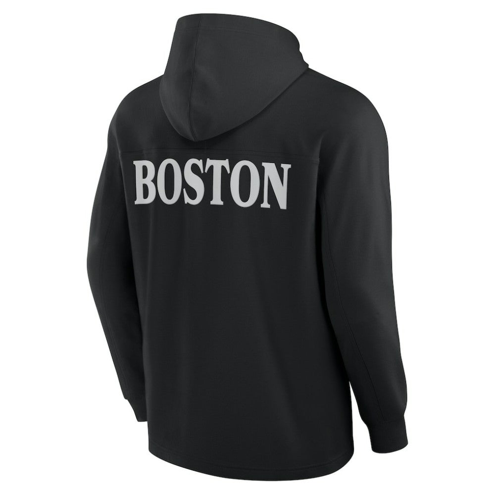 Boston Bruins Fanatics Elements Blaze Tri-Blend Long Sleeve Hoodie T-Shirt - Black | US 201058975