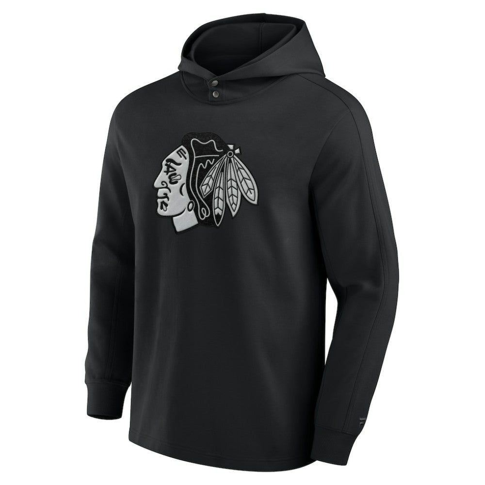 Chicago Blackhawks Fanatics Elements Blaze Tri-Blend Long Sleeve Hoodie T-Shirt - Black | US 201058985