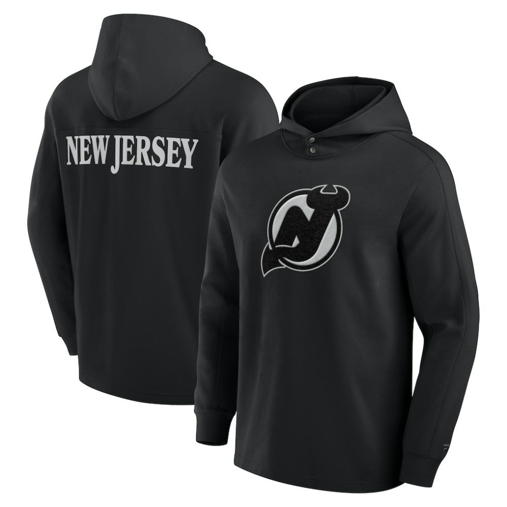 New Jersey Devils Fanatics Elements Blaze Tri-Blend Long Sleeve Hoodie T-Shirt - Black | US 201058992
