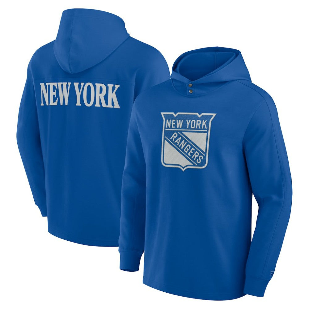 New York Rangers Fanatics Elements Blaze Tri-Blend Long Sleeve Hoodie T-Shirt - Blue | US 201058997