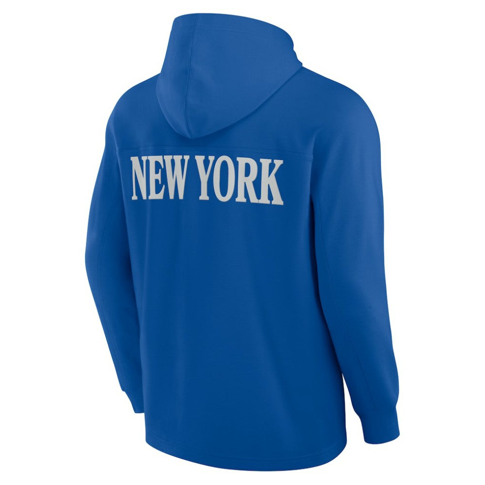New York Rangers Fanatics Elements Blaze Tri-Blend Long Sleeve Hoodie T-Shirt - Blue | US 201058997