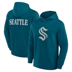 Seattle Kraken Fanatics Elements Blaze Tri-Blend Long Sleeve Hoodie T-Shirt - Teal | US 201059012
