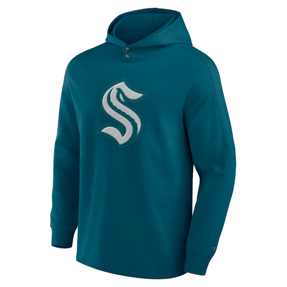 Seattle Kraken Fanatics Elements Blaze Tri-Blend Long Sleeve Hoodie T-Shirt - Teal | US 201059012
