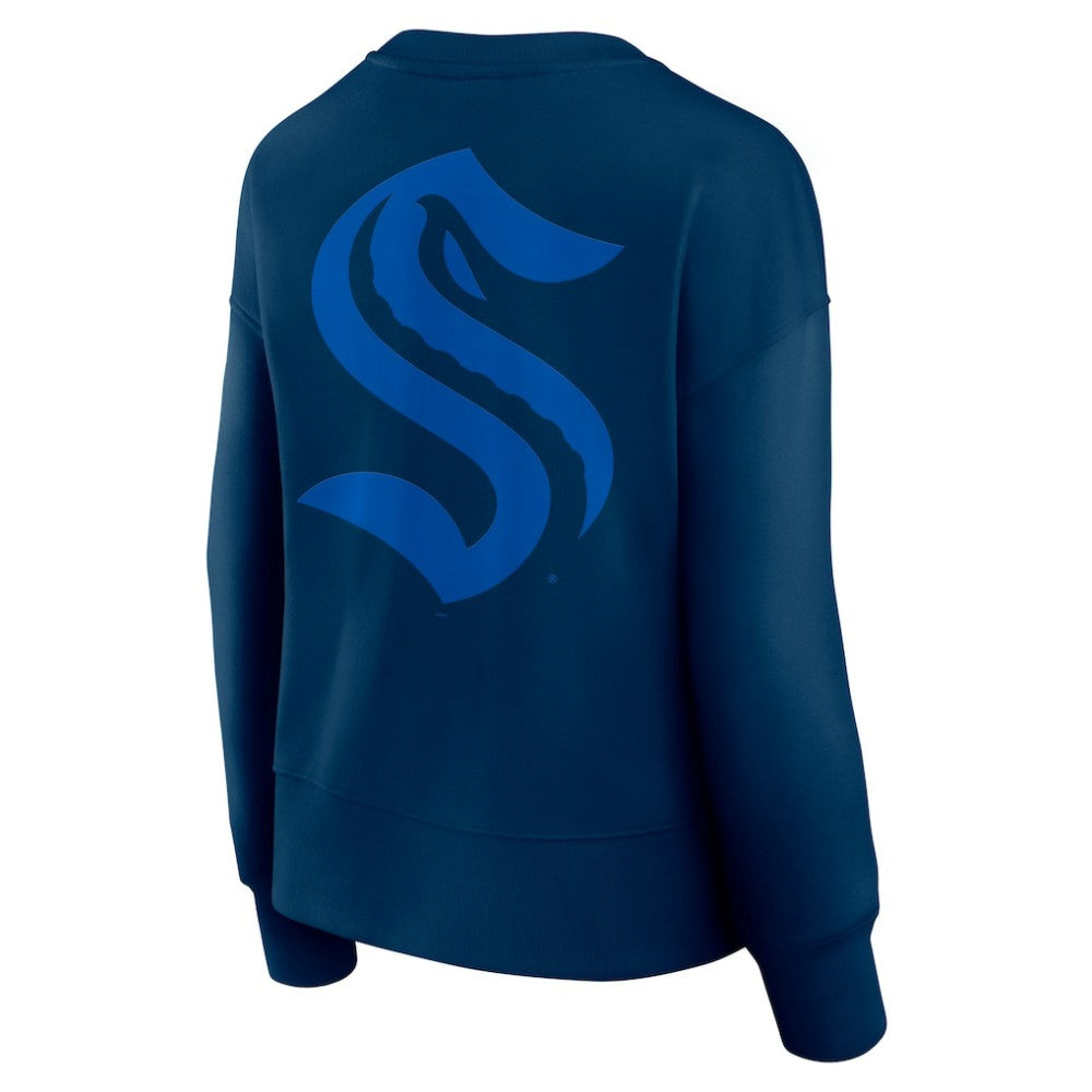 Seattle Kraken Fanatics Women's Elements Flow Pullover Sweatshirt - Navy | US 201059071