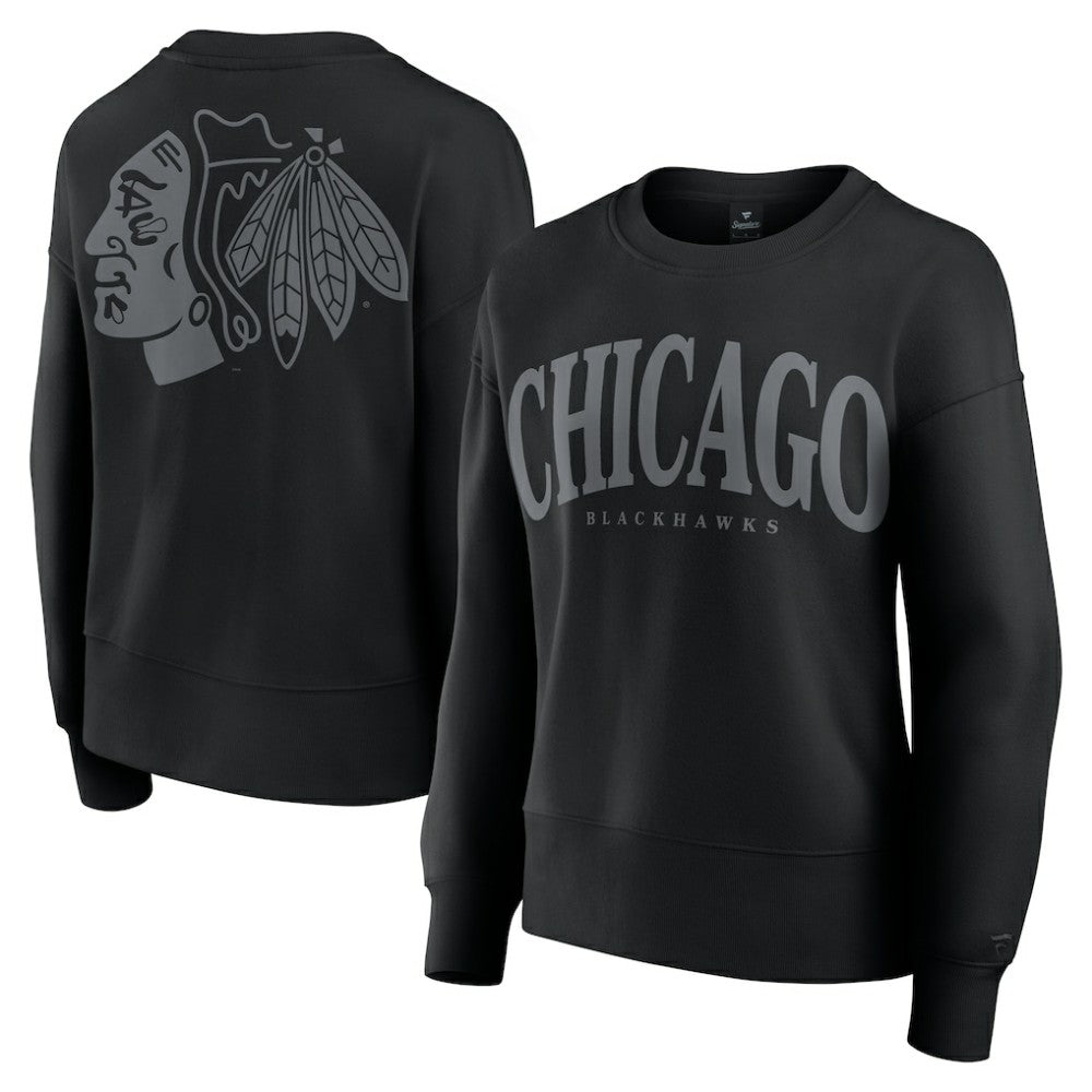 Chicago Blackhawks Fanatics Women's Elements Flow Pullover Sweatshirt - Black | US 201059083