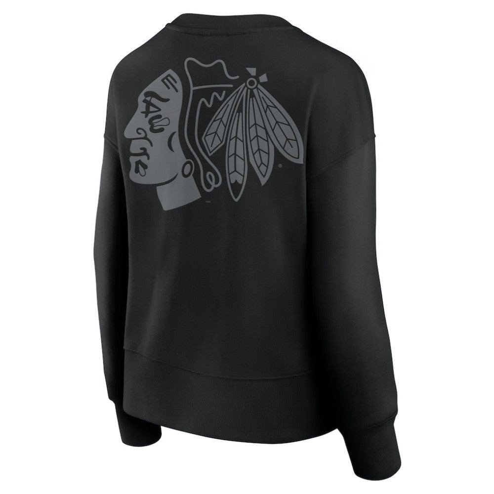 Chicago Blackhawks Fanatics Women's Elements Flow Pullover Sweatshirt - Black | US 201059083