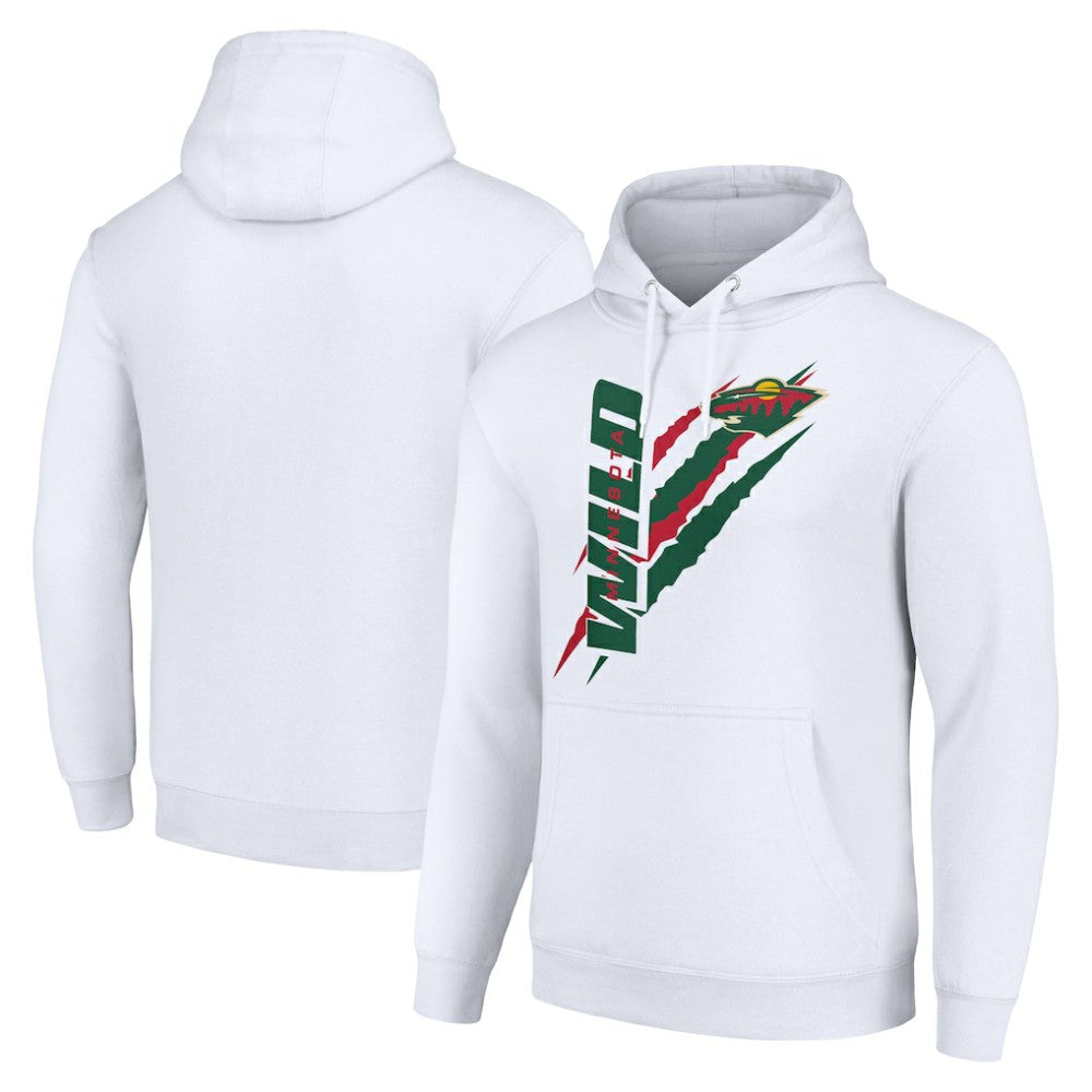 Minnesota Wild Starter Color Scratch Fleece Pullover Hoodie - White | US 201059187