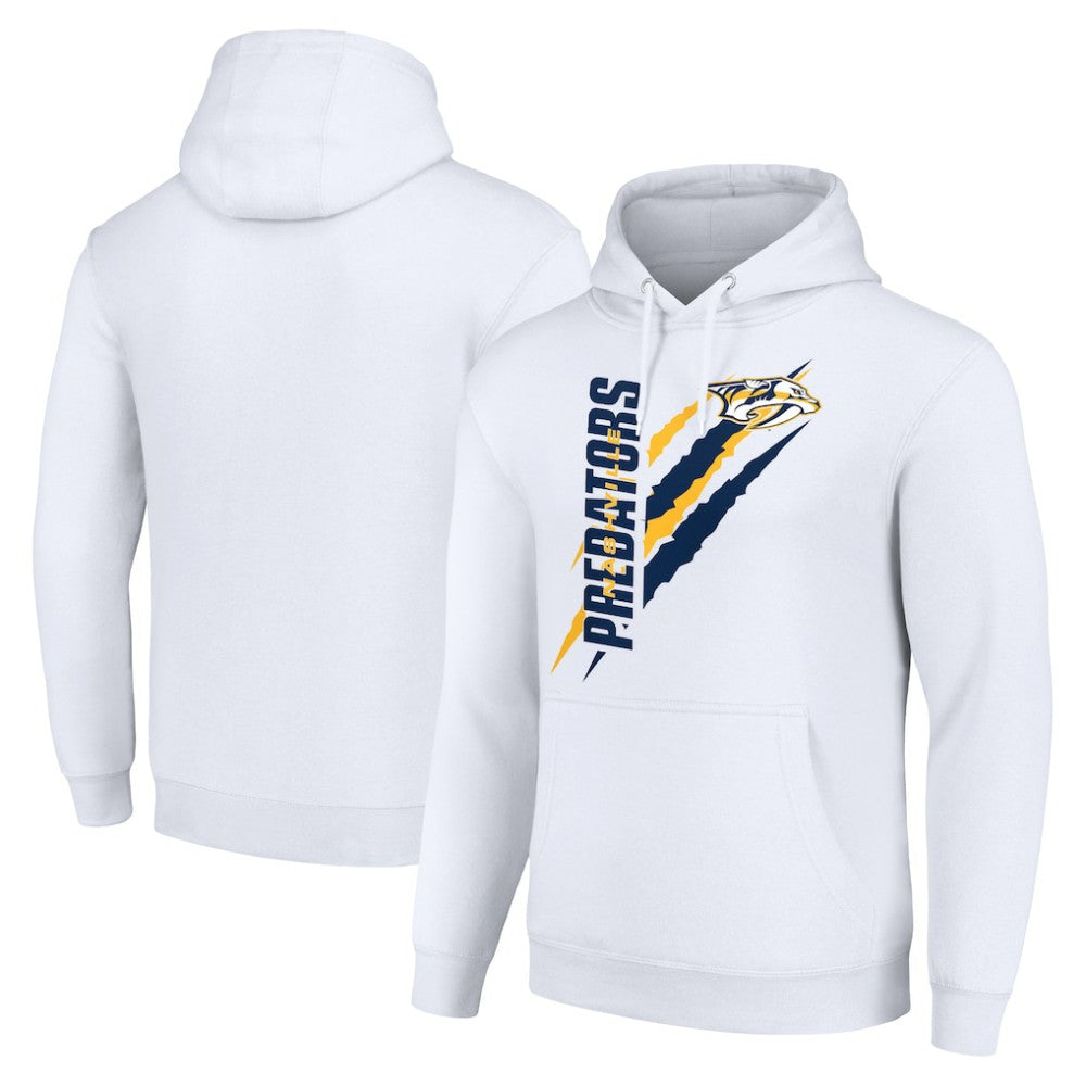 Nashville Predators Starter Color Scratch Fleece Pullover Hoodie - White | US 201059195