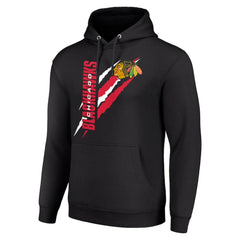 Chicago Blackhawks Starter Color Scratch Fleece Pullover Hoodie - Black | US 201059208