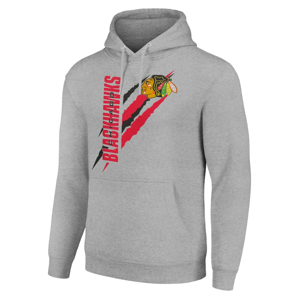 Chicago Blackhawks Starter Color Scratch Fleece Pullover Hoodie - Heather Gray | US 201059215