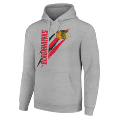 Chicago Blackhawks Starter Color Scratch Fleece Pullover Hoodie - Heather Gray | US 201059215