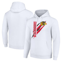 Chicago Blackhawks Starter Color Scratch Fleece Pullover Hoodie - White | US 201059217