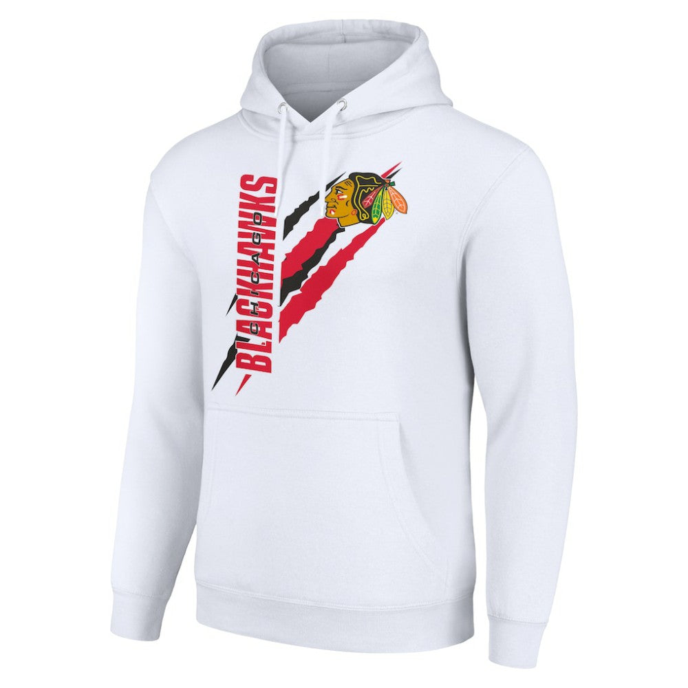 Chicago Blackhawks Starter Color Scratch Fleece Pullover Hoodie - White | US 201059217