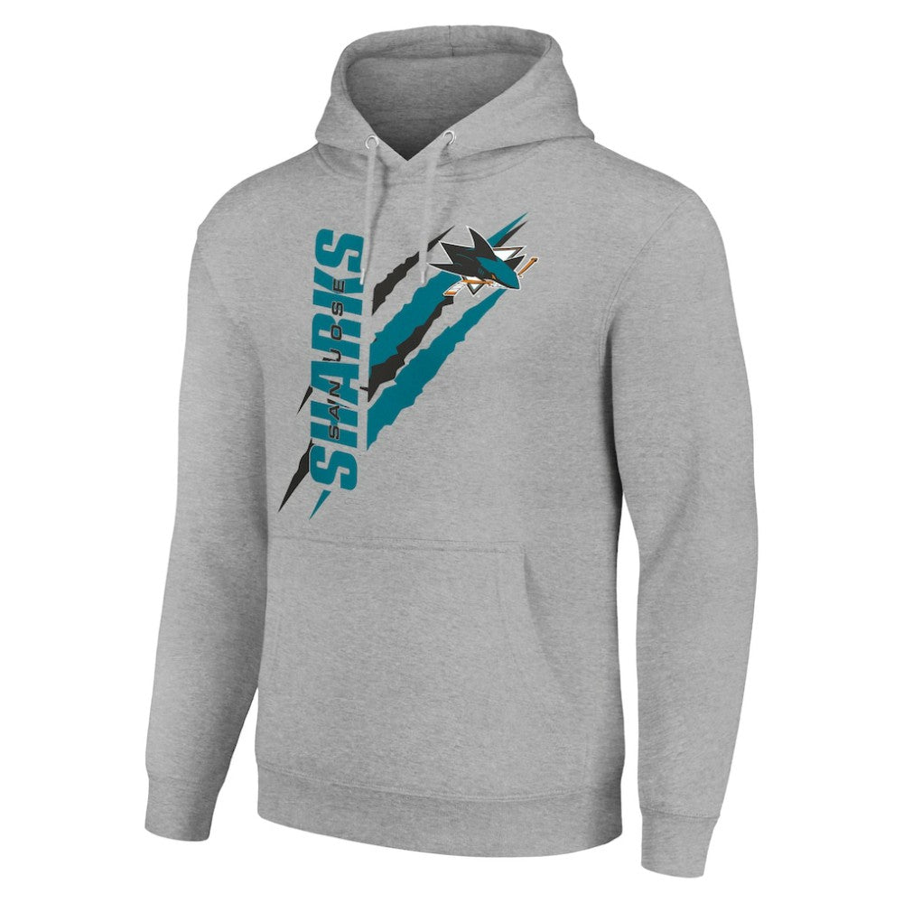 San Jose Sharks Starter Color Scratch Fleece Pullover Hoodie - Heather Gray | US 201059236